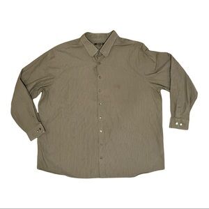 𝅺MEN’S SYNRGY Button down Dress Shirt Striped Gray 3XLT
